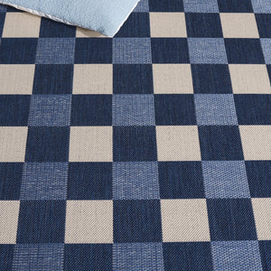 Safavieh Courtyard Checkered Area Rug - Elegant Indoor/Outdoor Accent For Home Décor And Comfort Navy ,Beige 88% Polypropylene,12% Polyester Cy6443-25821-5