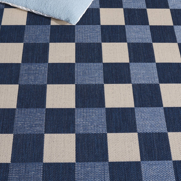 Safavieh Courtyard Checkered Area Rug - Elegant Indoor/Outdoor Accent For Home Décor And Comfort Navy ,Beige 88% Polypropylene,12% Polyester Cy6443-25821-5