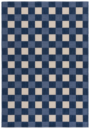 Safavieh Courtyard Checkered Area Rug - Elegant Indoor/Outdoor Accent For Home Décor And Comfort Navy ,Beige 88% Polypropylene,12% Polyester Cy6443-25821-5