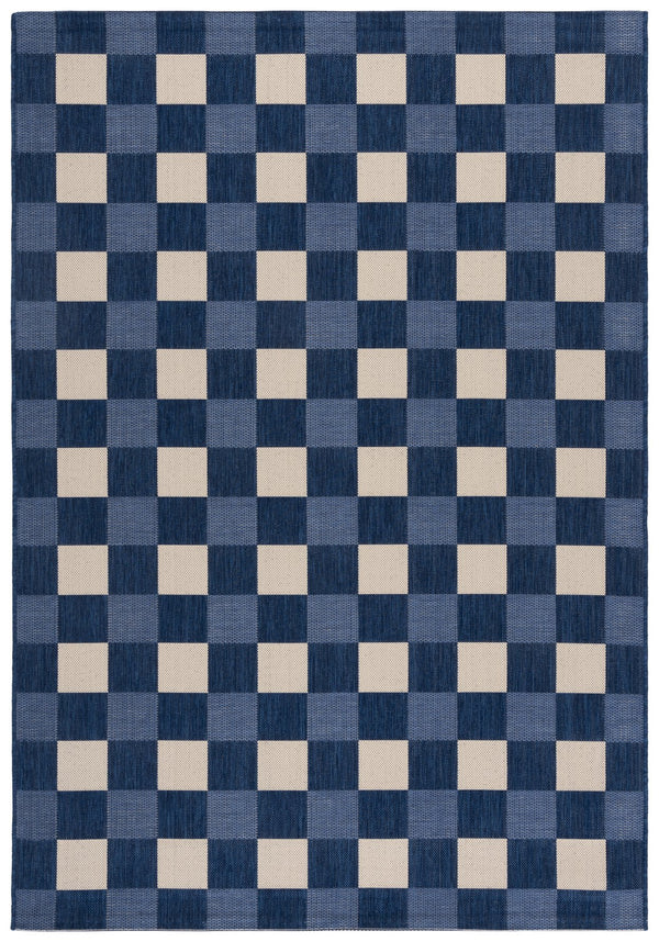 Safavieh Courtyard Checkered Area Rug - Elegant Indoor/Outdoor Accent For Home Décor And Comfort Navy ,Beige 88% Polypropylene,12% Polyester Cy6443-25821-5