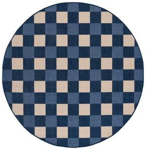 Safavieh Courtyard Checkered Area Rug - Elegant Indoor/Outdoor Accent For Home Décor And Comfort Navy ,Beige 88% Polypropylene,12% Polyester Cy6443-25821-7r