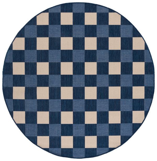 Safavieh Courtyard Checkered Area Rug - Elegant Indoor/Outdoor Accent For Home Décor And Comfort Navy ,Beige 88% Polypropylene,12% Polyester Cy6443-25821-7r