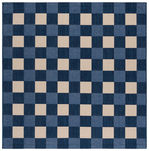 Safavieh Courtyard Checkered Area Rug - Elegant Indoor/Outdoor Accent For Home Décor And Comfort Navy ,Beige 88% Polypropylene,12% Polyester Cy6443-25821-7sq