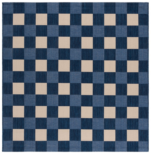Safavieh Courtyard Checkered Area Rug - Elegant Indoor/Outdoor Accent For Home Décor And Comfort Navy ,Beige 88% Polypropylene,12% Polyester Cy6443-25821-7sq
