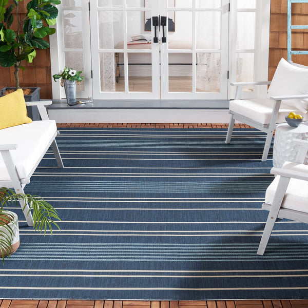 Safavieh Courtyard Elegant Area Rug For Indoor/Outdoor Use - Durable, Stylish, And Oeko-tex Certified Design Navy ,Blue 88% Polypropylene,12% Polyester Cy6450-25821-6