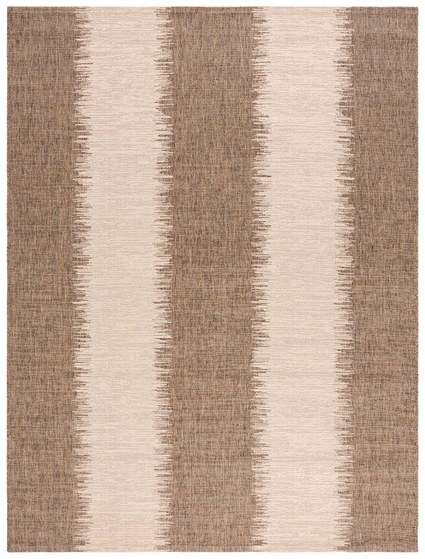Safavieh Courtyard Boho Stripe Area Rug - Luxurious Terracotta & Beige Design For Indoor And Outdoor Elegance Dark Green ,Beige 88% Polypropylene,12% Polyester Cy6579-32221-6