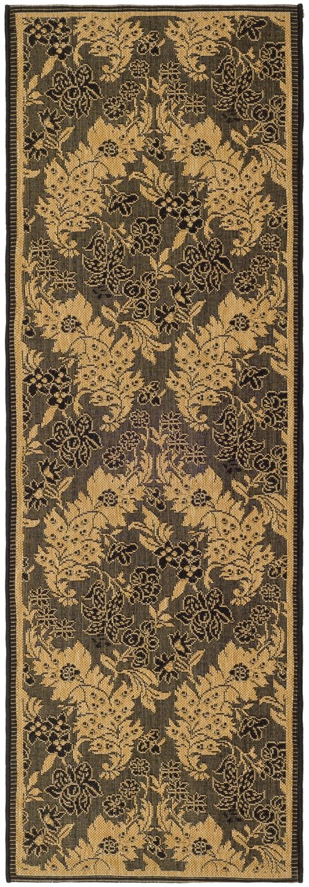 Safavieh Courtyard 6582-46 Black Natural Runner Rug – Timeless Elegance For Indoor/Outdoor Spaces, Durable & Stylish Black ,Natural 88% Polypropylene,12% Polyester Cy6582-46-27