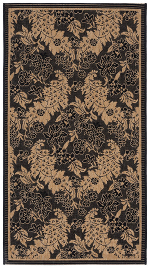Safavieh Courtyard Indoor/Outdoor Elegant Area Rug – Timeless Design, Durable, Oeko-tex Certified, Versatile Style Black ,Natural 88% Polypropylene,12% Polyester Cy6582-46-210