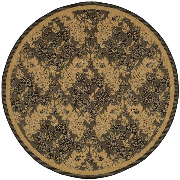 Safavieh Courtyard Indoor/Outdoor Elegant Area Rug – Timeless Design, Durable, Oeko-tex Certified, Versatile Style Black ,Natural 88% Polypropylene,12% Polyester Cy6582-46-210
