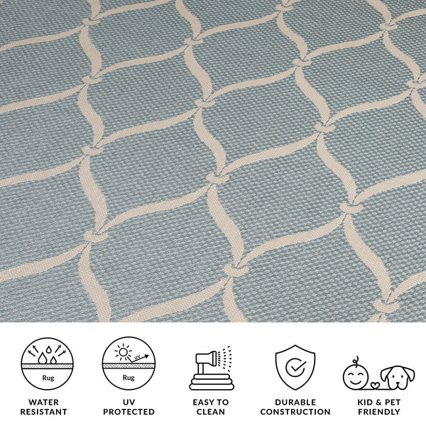 Safavieh Courtyard Power Loomed Area Rug: Timeless Elegance In Blue And Beige For Indoor Or Outdoor Spaces Black ,Beige 88% Polypropylene,12% Polyester Cy6654-256-8