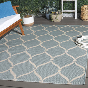 Safavieh Courtyard Power Loomed Area Rug: Timeless Elegance In Blue And Beige For Indoor Or Outdoor Spaces Black ,Beige 88% Polypropylene,12% Polyester Cy6654-256-8