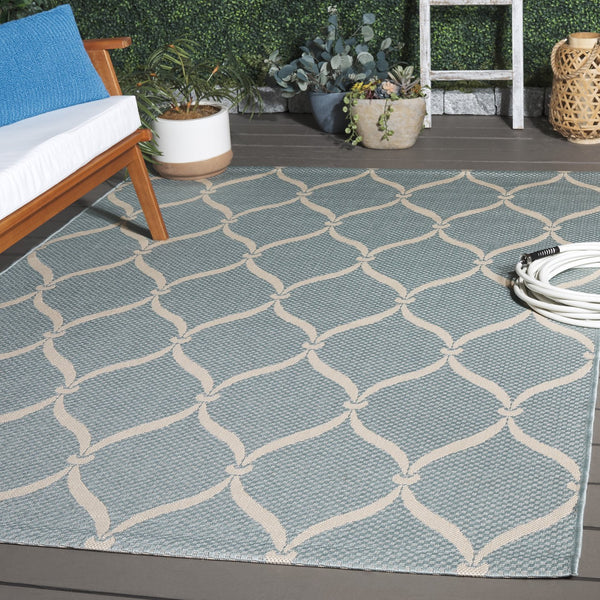 Safavieh Courtyard Power Loomed Area Rug: Timeless Elegance In Blue And Beige For Indoor Or Outdoor Spaces Black ,Beige 88% Polypropylene,12% Polyester Cy6654-256-8