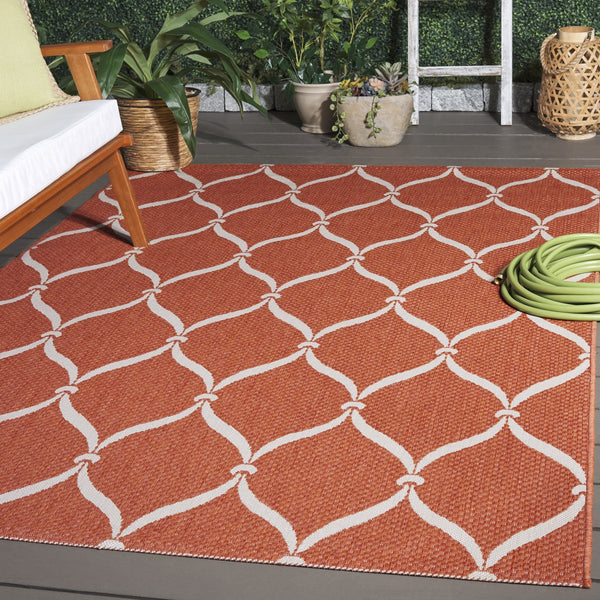 Safavieh Courtyard Power Loomed Area Rug: Timeless Elegance In Blue And Beige For Indoor Or Outdoor Spaces Black ,Beige 88% Polypropylene,12% Polyester Cy6654-256-8