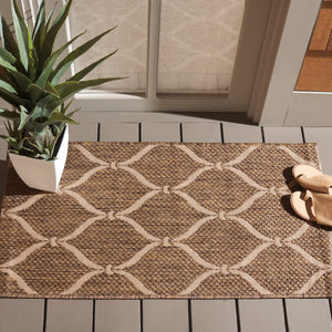 Safavieh Courtyard Power Loomed Area Rug: Timeless Elegance In Blue And Beige For Indoor Or Outdoor Spaces Black ,Beige 88% Polypropylene,12% Polyester Cy6654-256-8