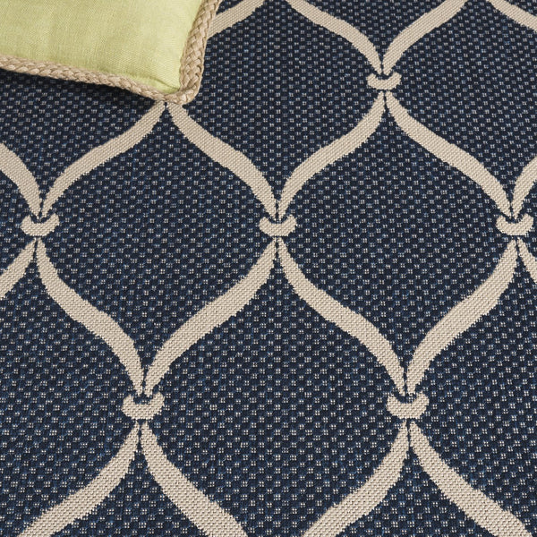 Safavieh Courtyard Power Loomed Area Rug: Timeless Elegance In Blue And Beige For Indoor Or Outdoor Spaces Black ,Beige 88% Polypropylene,12% Polyester Cy6654-256-8