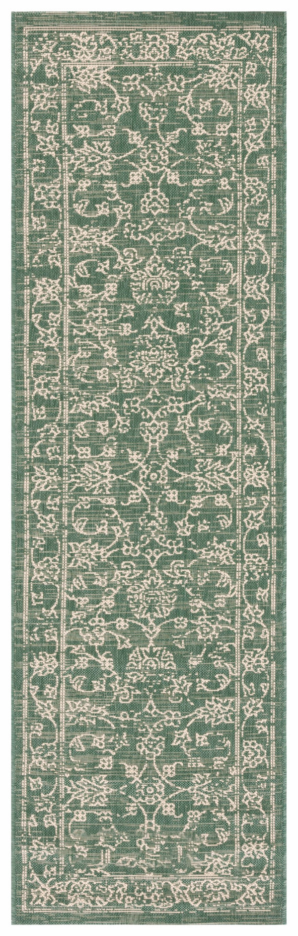 Safavieh Courtyard Traditional Dark Green Beige Area Rug — Low-Profile, Durable Power-Loomed Turkish Rug 6'-0" x 8'-0" CY6680-32221-68