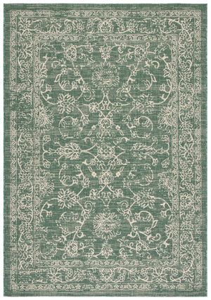 Safavieh Courtyard Elegant Dark Green & Beige Runner Rug — Power-Loomed Turkey, Low-Profile Durable Pile 2'-3" x 11'-0" CY6680-32221-211