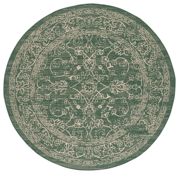 Safavieh Courtyard Traditional Dark Green Beige Area Rug — Low-Profile, Durable Power-Loomed Turkish Rug 6'-0" x 8'-0" CY6680-32221-68