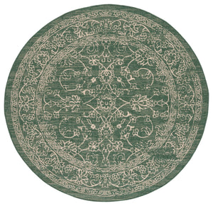 Safavieh Courtyard Dark Green Beige Floral Rug — Low Profile, Durable Power-Loomed Polypropylene Blend, 10X14 10'-0" x 14'-0" CY6680-32221-10