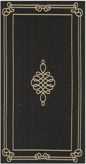 Safavieh Courtyard Large Power-Loomed Black & Cream Area Rug — Transitional Medallion Design, Durable Kid-Friendly 10'-0" x 14'-0" CY6788-26-10