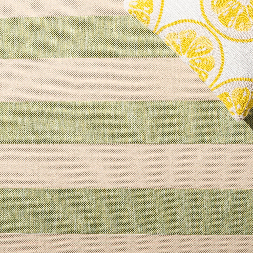 Safavieh Courtyard Elegant Striped Area Rug - Modern Design In Durable, Soft Blend For Home & Outdoor Spaces Beige ,Black 88% Polypropylene,12% Polyester Cy6812-25612-4sq