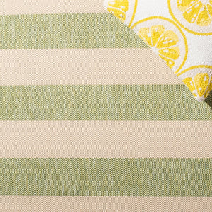 Safavieh Courtyard Elegant Striped Area Rug - Modern Design In Durable, Soft Blend For Home & Outdoor Spaces Beige ,Black 88% Polypropylene,12% Polyester Cy6812-25612-4sq