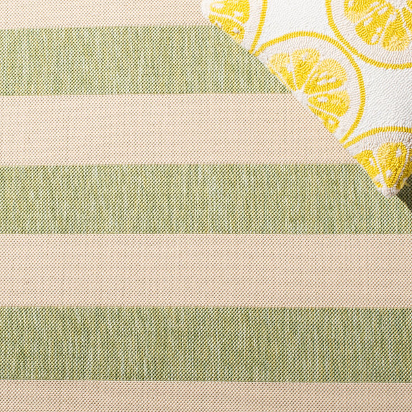 Safavieh Courtyard Elegant Striped Area Rug - Modern Design In Durable, Soft Blend For Home & Outdoor Spaces Beige ,Black 88% Polypropylene,12% Polyester Cy6812-25612-4sq