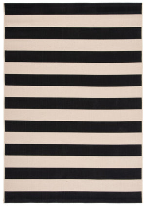 Safavieh Courtyard 6812 Power Loomed 88% Polypropylene, 12% Polyester Indoor / Outdoor Rug Beige / Black CY6812-25612-10