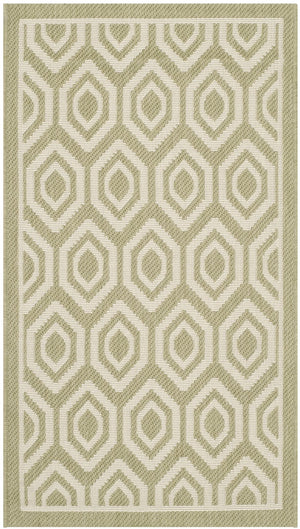 Safavieh Courtyard 6902-244 Green Beige 2' X 3'-7" Durable Accent Area Rug With Geometric Design & Oeko-tex Green ,Beige 88% Polypropylene,12% Polyester Cy6902-244-2