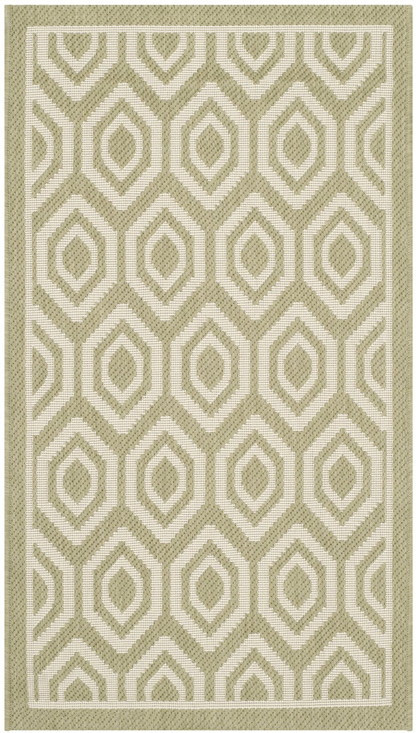 Safavieh Courtyard 6902-244 Green Beige 2' X 3'-7" Durable Accent Area Rug With Geometric Design & Oeko-tex Green ,Beige 88% Polypropylene,12% Polyester Cy6902-244-2