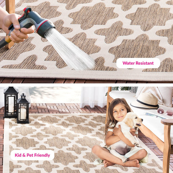 Safavieh Cy Exquisite Area Rug - Elegant Indoor/Outdoor Accent With Timeless Design And Durable Craftsmanship Blue ,Beige 88% Polypropylene,12% Polyester Cy6913-243-4r