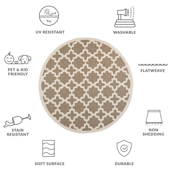 Safavieh Cy Exquisite Area Rug - Elegant Indoor/Outdoor Accent With Timeless Design And Durable Craftsmanship Blue ,Beige 88% Polypropylene,12% Polyester Cy6913-243-4r