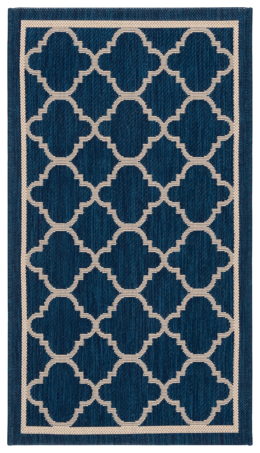 Safavieh Courtyard Oversized 11X15 Navy Beige Geometric Rug — Low-Profile, Power-Loomed Turkey, Durable Fibers CY6918-268-1115