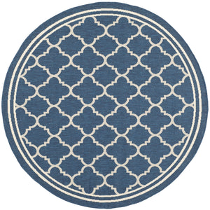 Safavieh Courtyard Oversized 11X15 Navy Beige Geometric Rug — Low-Profile, Power-Loomed Turkey, Durable Fibers CY6918-268-1115