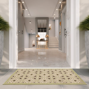 Safavieh Courtyard Beige/Sweet Pea Area Rug - Elegant Indoor/Outdoor Accent With Geometric Motifs, 2x3.5 Ft Beige ,Sweet Pea 88% Polypropylene,12% Polyester Cy7017-218-2