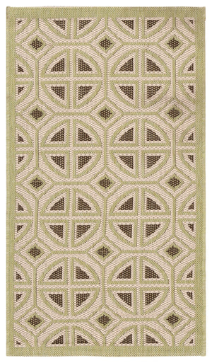 Safavieh Courtyard Beige/Sweet Pea Area Rug - Elegant Indoor/Outdoor Accent With Geometric Motifs, 2x3.5 Ft Beige ,Sweet Pea 88% Polypropylene,12% Polyester Cy7017-218-2