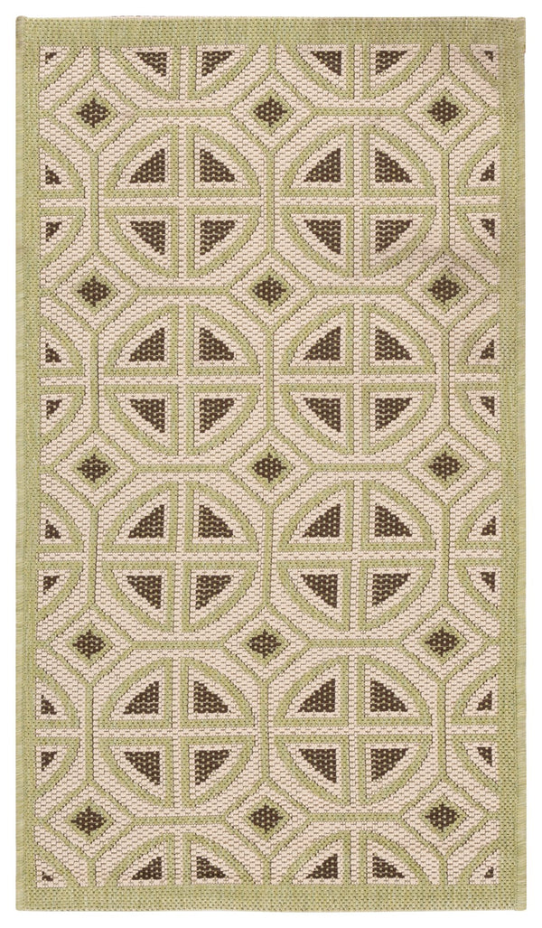 Safavieh Courtyard Beige/Sweet Pea Area Rug - Elegant Indoor/Outdoor Accent With Geometric Motifs, 2x3.5 Ft Beige ,Sweet Pea 88% Polypropylene,12% Polyester Cy7017-218-2