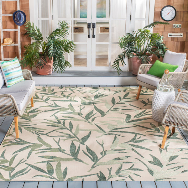 Safavieh Cy7425-25821 Elegant Area Rug - Luxurious Navy And Beige Design For Indoor And Outdoor Spaces Dark Green ,Beige 88% Polypropylene,12% Polyester Cy7425-32221-8