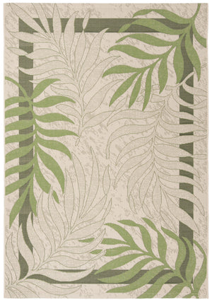 Safavieh Courtyard 10' X 14' Elegant Cream & Green Area Rug - Perfect For Indoor/Outdoor Spaces, Oeko-tex Certified Cream ,Green 88% Polypropylene,12% Polyester Cy7836-14a5-10