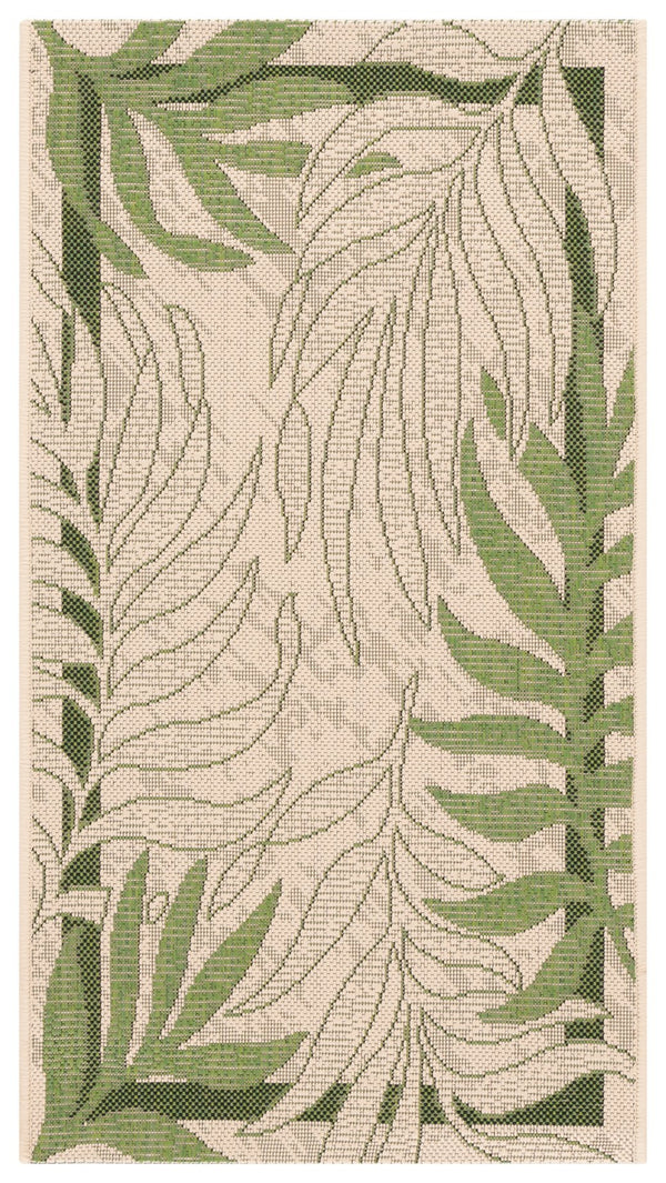 Safavieh Courtyard 10' X 14' Elegant Cream & Green Area Rug - Perfect For Indoor/Outdoor Spaces, Oeko-tex Certified Cream ,Green 88% Polypropylene,12% Polyester Cy7836-14a5-10
