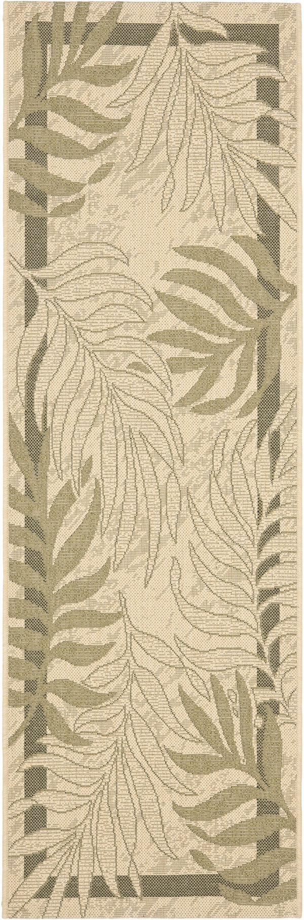 Safavieh Courtyard 10' X 14' Elegant Cream & Green Area Rug - Perfect For Indoor/Outdoor Spaces, Oeko-tex Certified Cream ,Green 88% Polypropylene,12% Polyester Cy7836-14a5-10