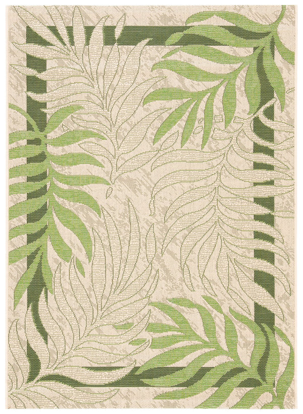 Safavieh Courtyard 10' X 14' Elegant Cream & Green Area Rug - Perfect For Indoor/Outdoor Spaces, Oeko-tex Certified Cream ,Green 88% Polypropylene,12% Polyester Cy7836-14a5-10