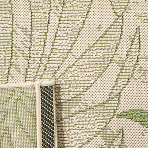 Safavieh Courtyard 10' X 14' Elegant Cream & Green Area Rug - Perfect For Indoor/Outdoor Spaces, Oeko-tex Certified Cream ,Green 88% Polypropylene,12% Polyester Cy7836-14a5-10