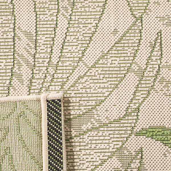 Safavieh Courtyard 10' X 14' Elegant Cream & Green Area Rug - Perfect For Indoor/Outdoor Spaces, Oeko-tex Certified Cream ,Green 88% Polypropylene,12% Polyester Cy7836-14a5-10