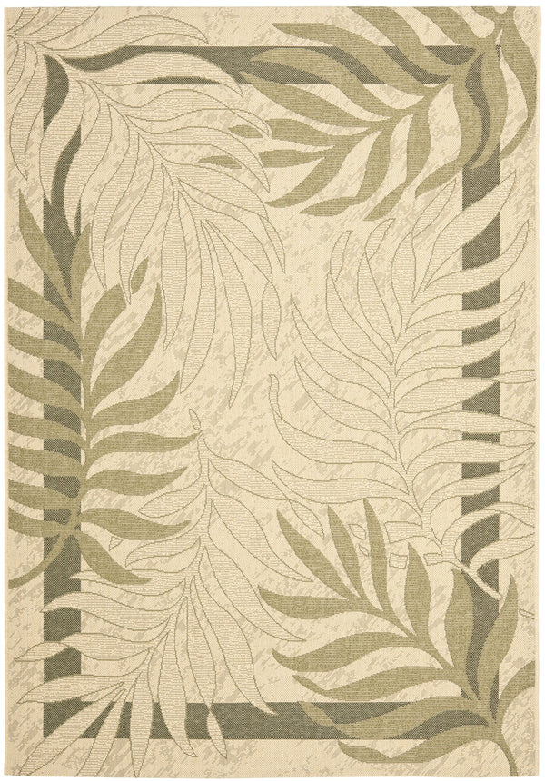 Safavieh Courtyard 10' X 14' Elegant Cream & Green Area Rug - Perfect For Indoor/Outdoor Spaces, Oeko-tex Certified Cream ,Green 88% Polypropylene,12% Polyester Cy7836-14a5-10