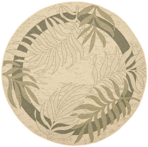 Safavieh Courtyard 10' X 14' Elegant Cream & Green Area Rug - Perfect For Indoor/Outdoor Spaces, Oeko-tex Certified Cream ,Green 88% Polypropylene,12% Polyester Cy7836-14a5-10