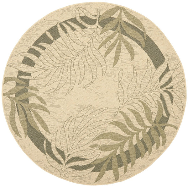 Safavieh Courtyard 10' X 14' Elegant Cream & Green Area Rug - Perfect For Indoor/Outdoor Spaces, Oeko-tex Certified Cream ,Green 88% Polypropylene,12% Polyester Cy7836-14a5-10