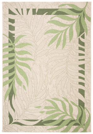 Safavieh Courtyard 10' X 14' Elegant Cream & Green Area Rug - Perfect For Indoor/Outdoor Spaces, Oeko-tex Certified Cream ,Green 88% Polypropylene,12% Polyester Cy7836-14a5-10