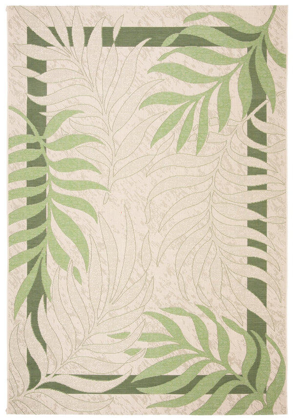 Safavieh Courtyard 10' X 14' Elegant Cream & Green Area Rug - Perfect For Indoor/Outdoor Spaces, Oeko-tex Certified Cream ,Green 88% Polypropylene,12% Polyester Cy7836-14a5-10