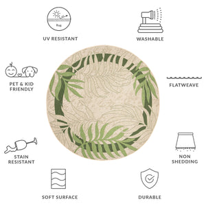 Safavieh Courtyard 10' X 14' Elegant Cream & Green Area Rug - Perfect For Indoor/Outdoor Spaces, Oeko-tex Certified Cream ,Green 88% Polypropylene,12% Polyester Cy7836-14a5-10